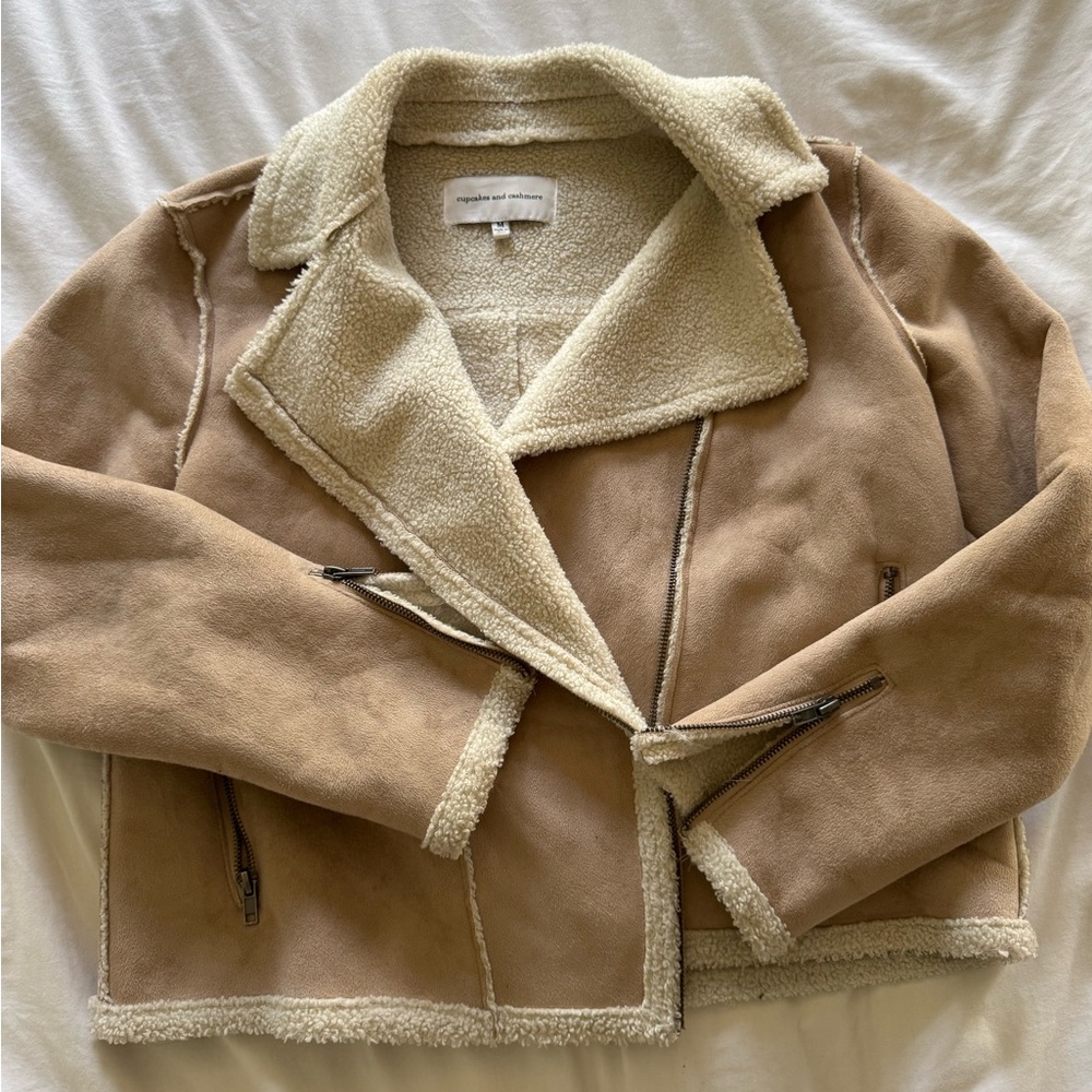 Cupcakes & Cashmere Cream Shearling Jacket